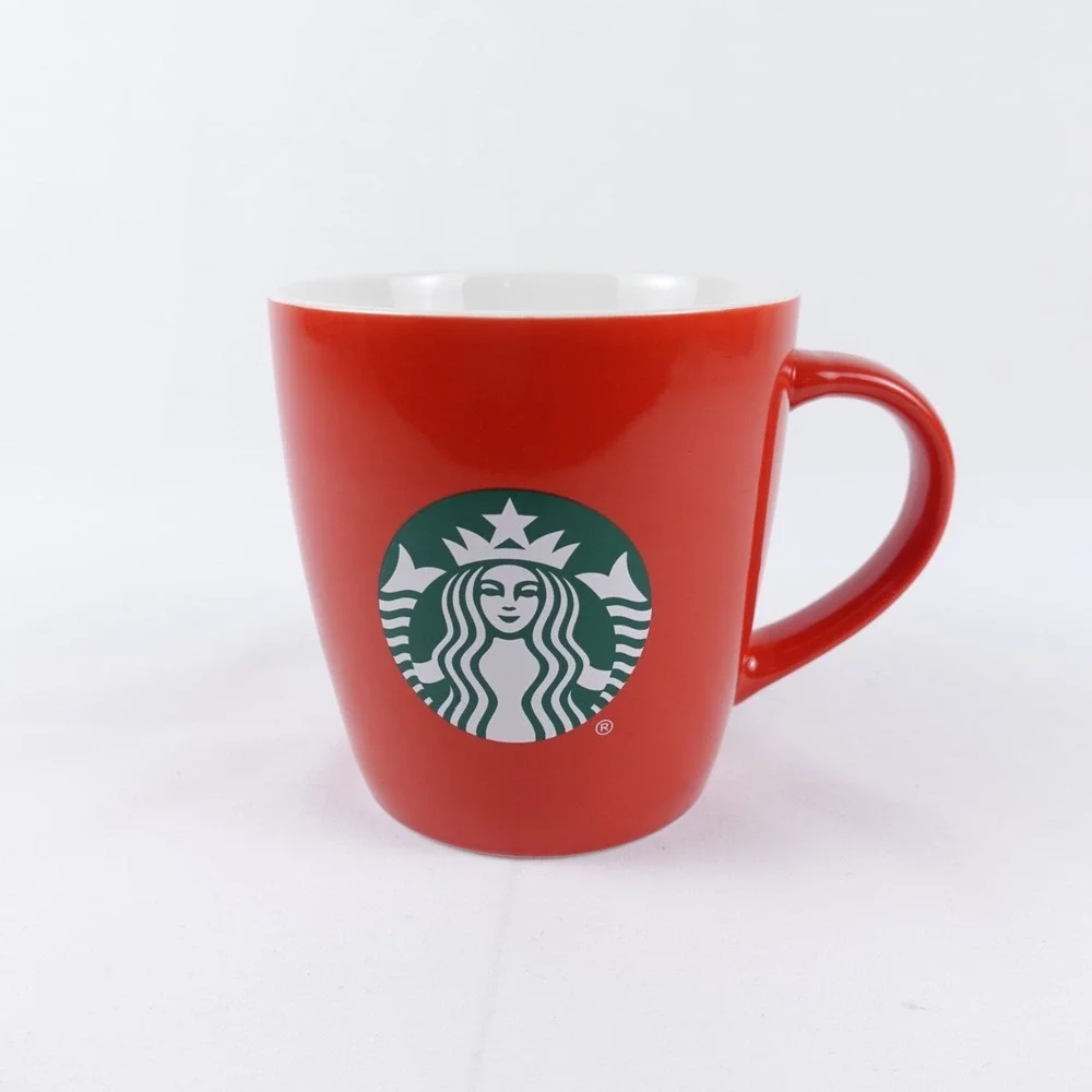 Starbucks 2020 Red Ceramic Coffee Mug Cup Mermaid Green Logo 12oz Holiday